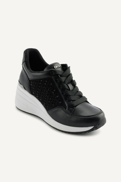 KALINDA WEDGE SNEAKER - BLACK/BLACK | DKNY