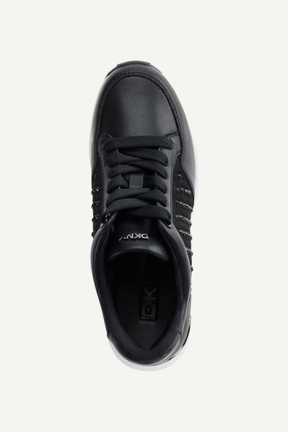 KALINDA WEDGE SNEAKER - BLACK/BLACK | DKNY