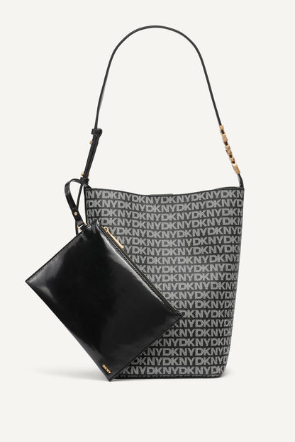 AVRIL LOGO BUCKET BAG - Chino/Cappuccino | DKNY