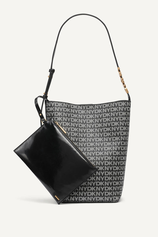AVRIL LOGO BUCKET BAG - Chino/Cappuccino | DKNY