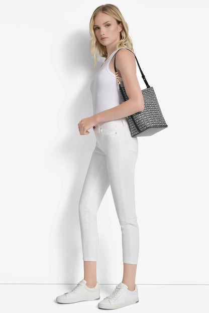 AVRIL LOGO BUCKET BAG - Chino/Cappuccino | DKNY