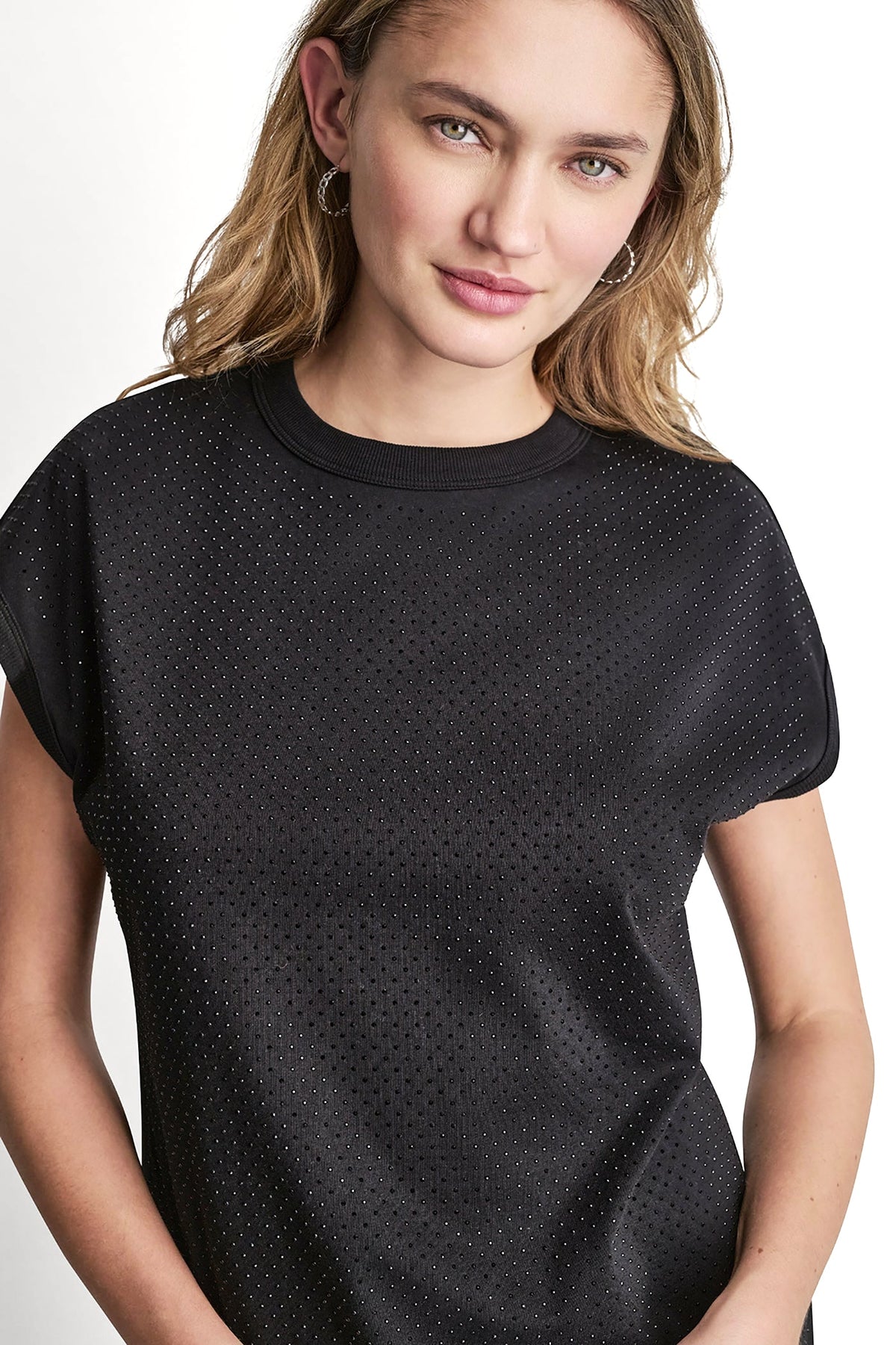 RHINESTONE EMBELLISHED TANK TOP - Black | DKNY