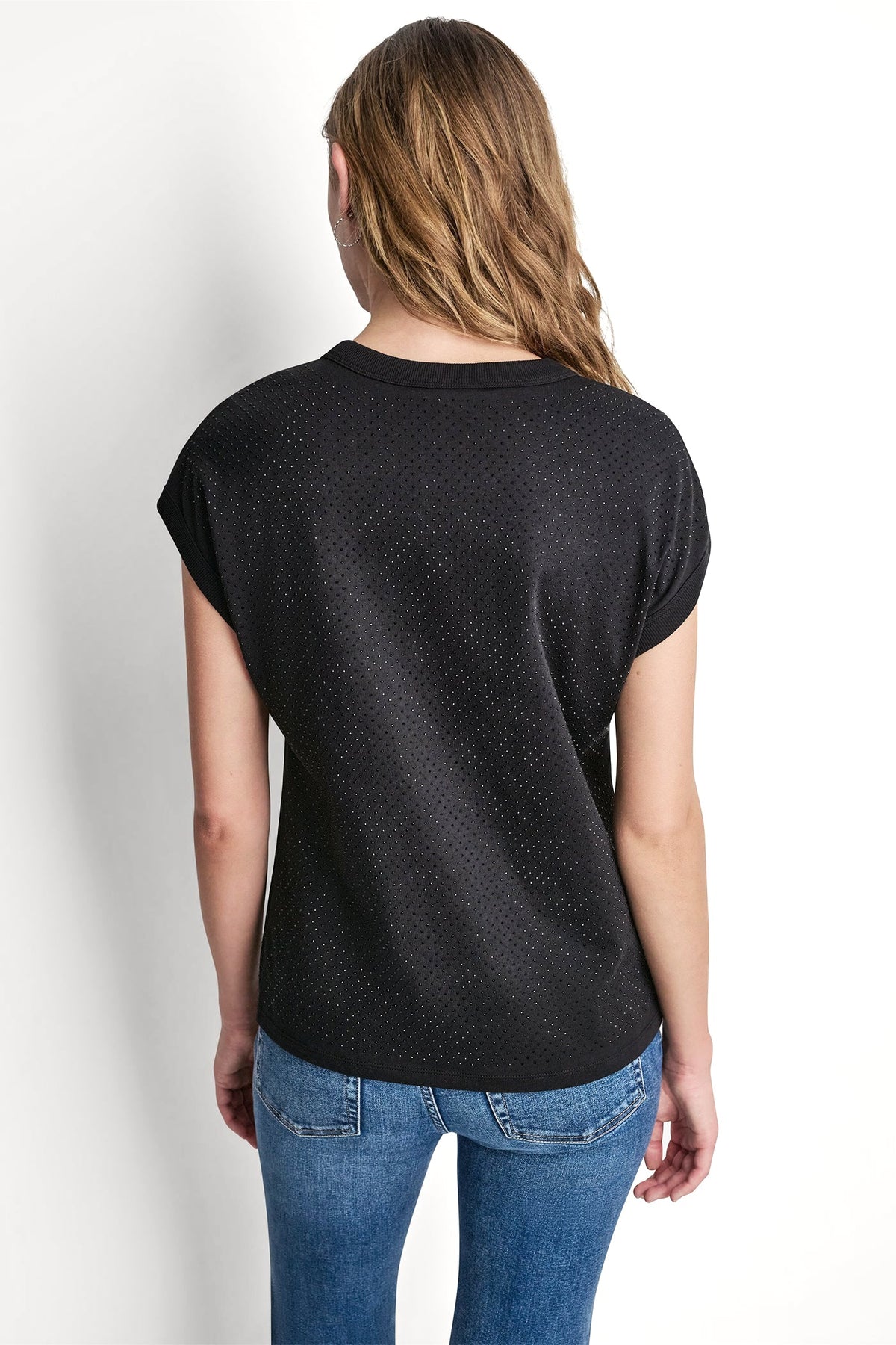 RHINESTONE EMBELLISHED TANK TOP - Black | DKNY