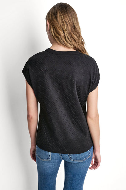 RHINESTONE EMBELLISHED TANK TOP - Black | DKNY
