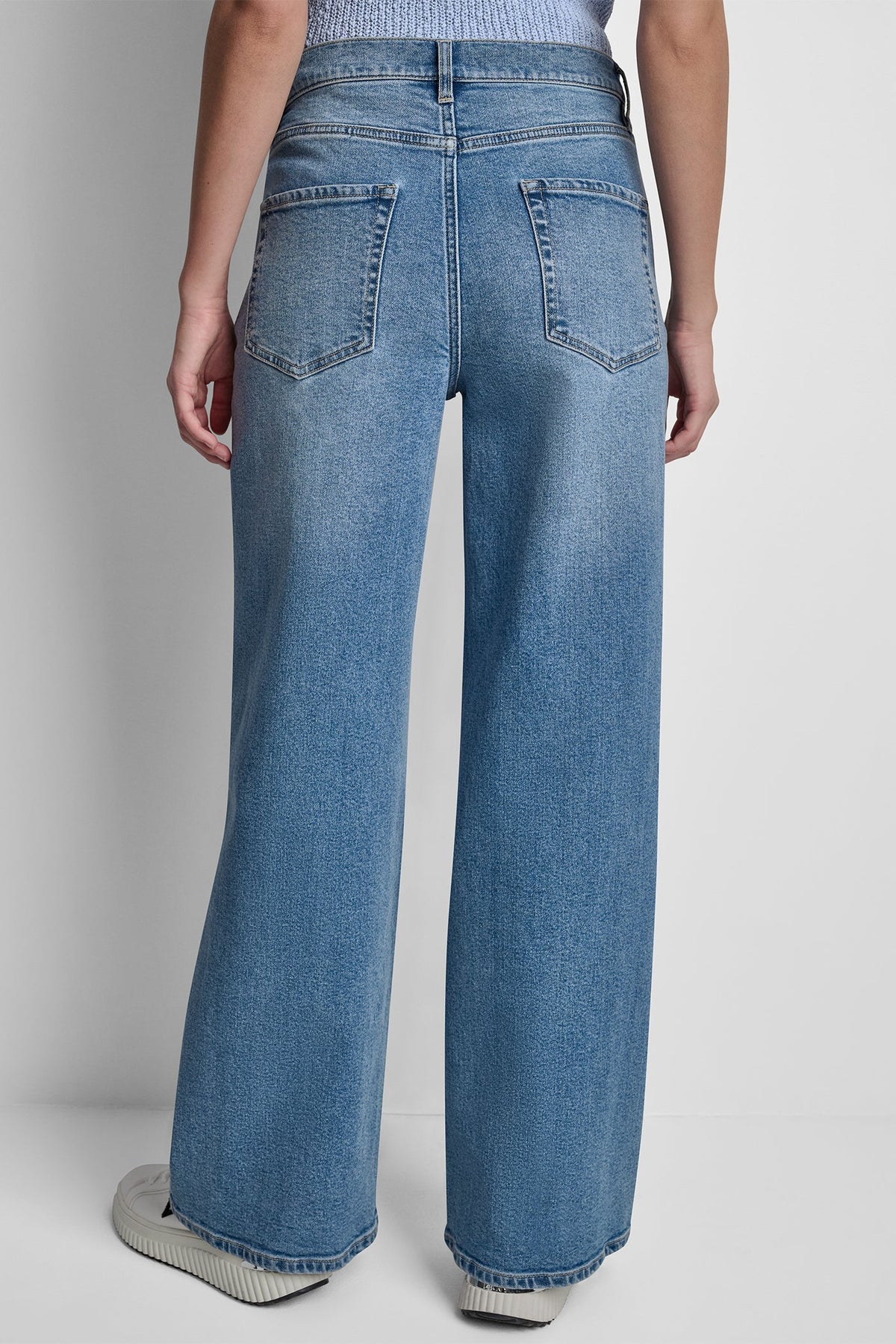 HIGH-RISE RHINESTONE STUD WIDE LEG - Gramercy | DKNY