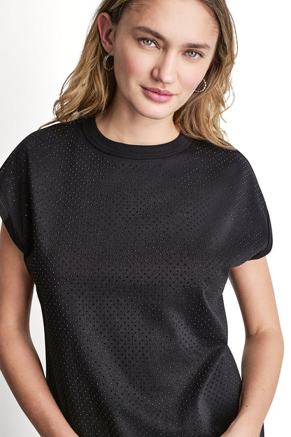 RHINESTONE EMBELLISHED TANK TOP - Eggnog/Silver | DKNY