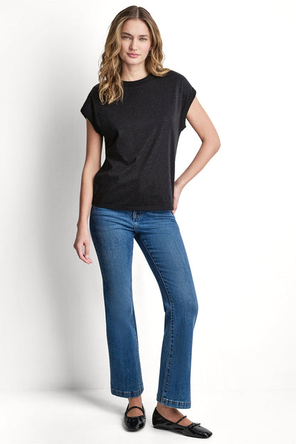 RHINESTONE EMBELLISHED TANK TOP - Eggnog/Silver | DKNY