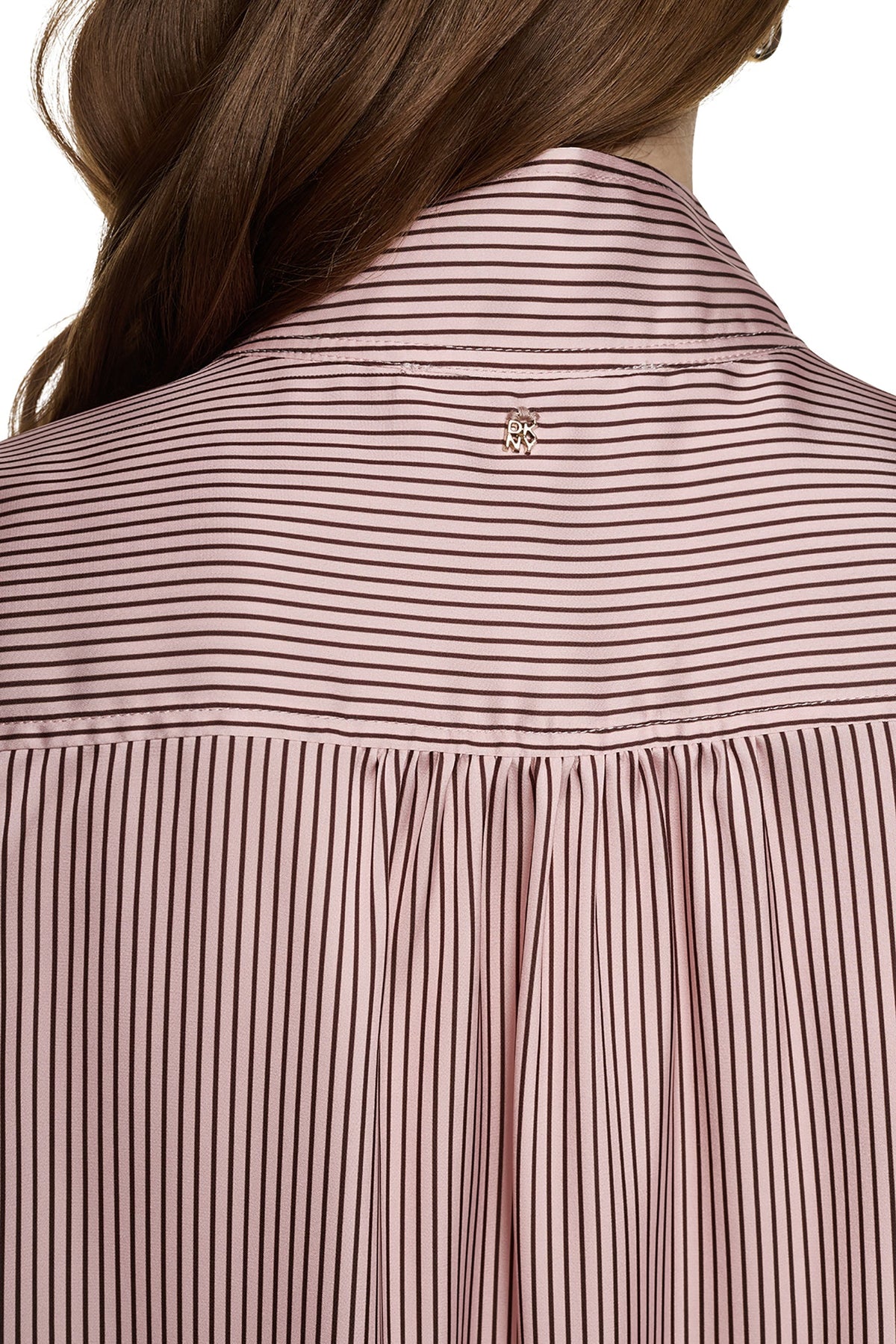 PUFF SHORT SLEEVE SHIRT - Dover Stripe/Blush Pink | DKNY
