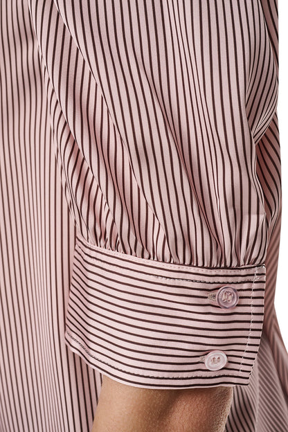 PUFF SHORT SLEEVE SHIRT - Dover Stripe/Blush Pink | DKNY