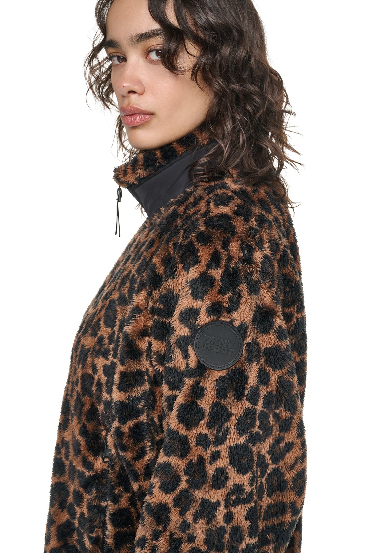 PRINTED SHERPA JACKET - Tiger Floral Festive Pink | DKNY