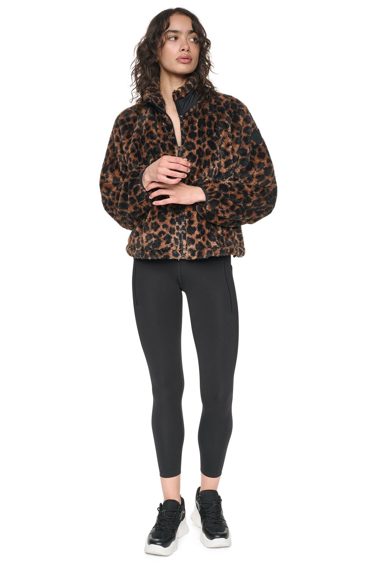 PRINTED SHERPA JACKET - Tiger Floral Festive Pink | DKNY