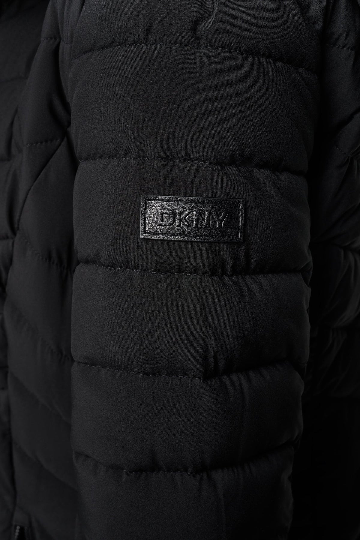 HOODED STAND COLLAR PUFFER - Pearl | DKNY