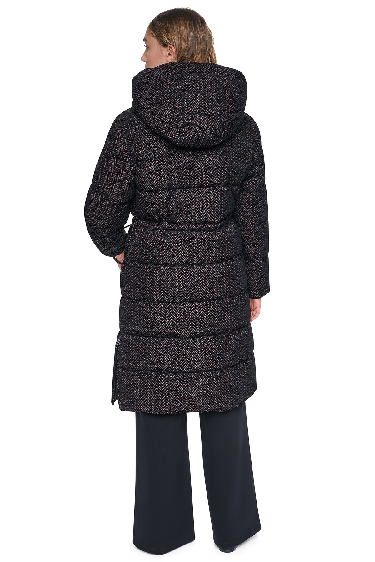 MAXI PUFFER COAT WITH HOOD - Pearl | DKNY