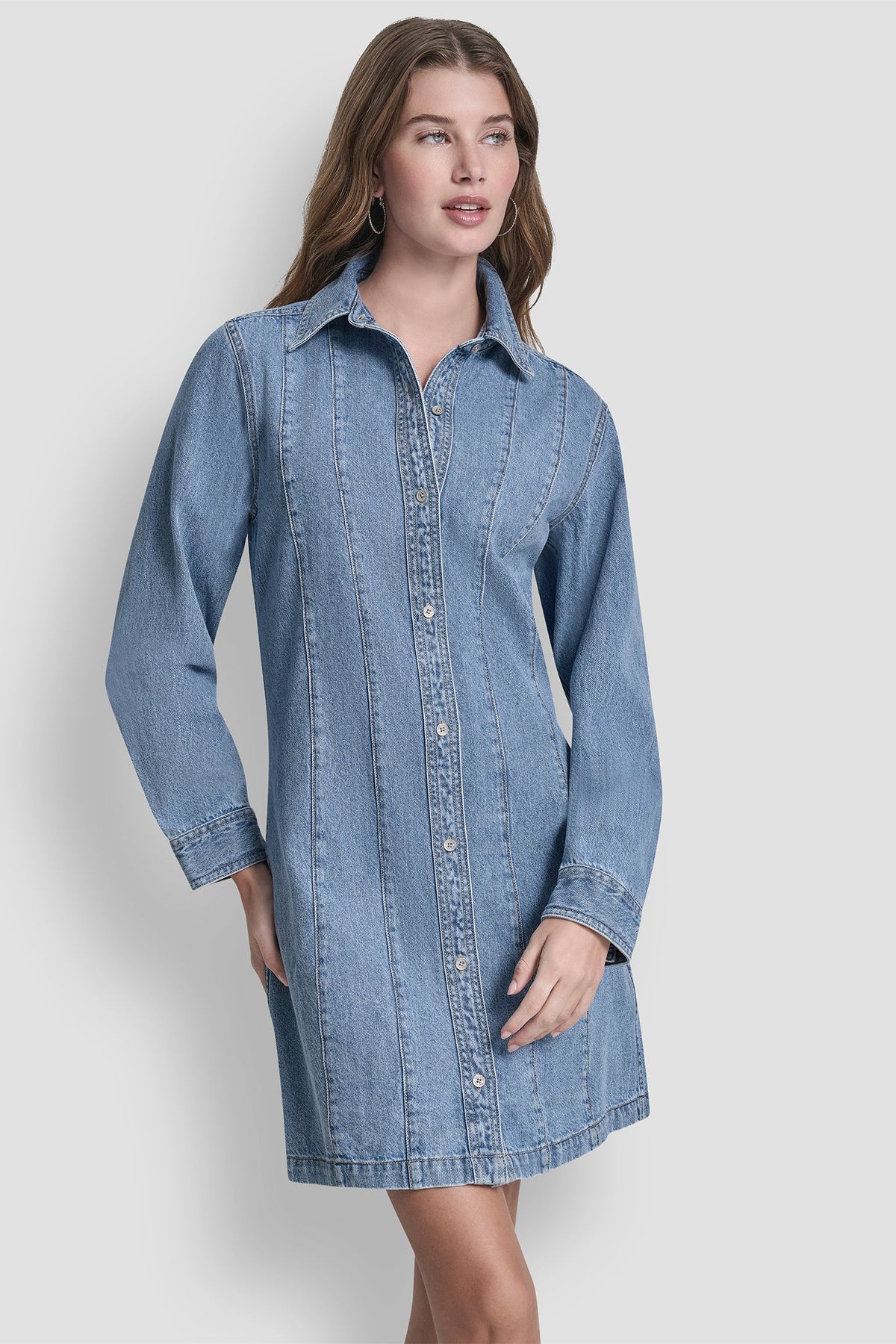 SEAMED A-LINE DRESS - Harmony | DKNY