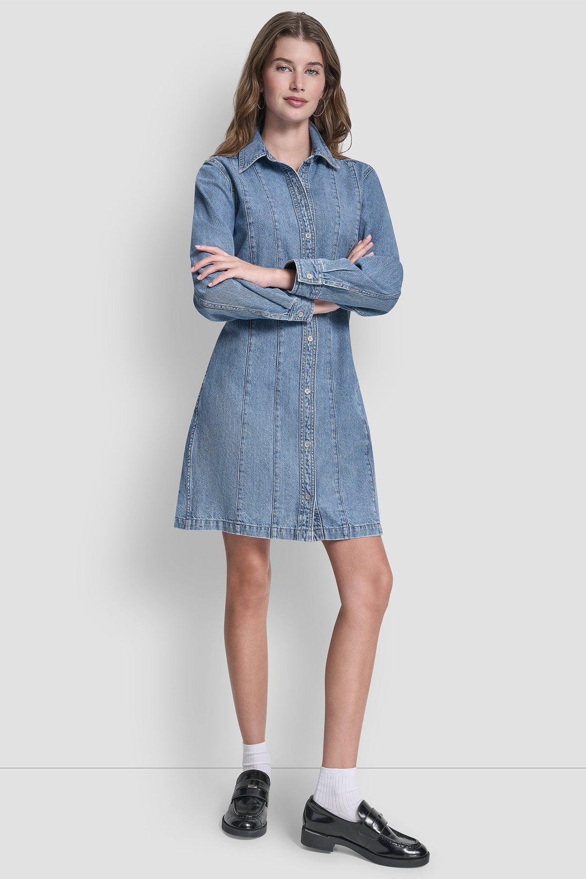 SEAMED A-LINE DRESS - Harmony | DKNY