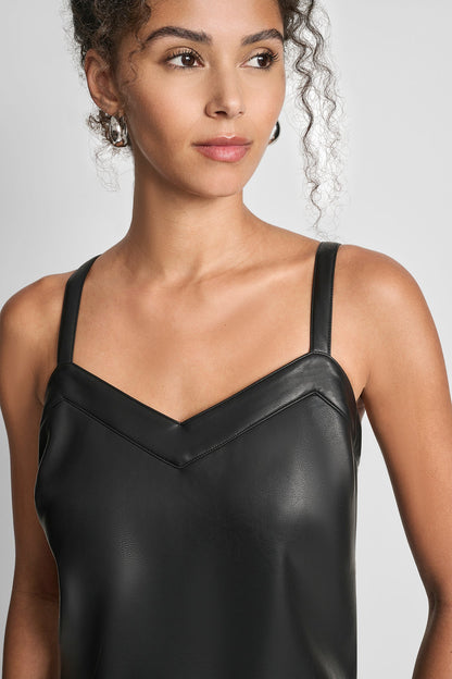 SLEEVELESS A-LINE MINI DRESS - Black | DKNY