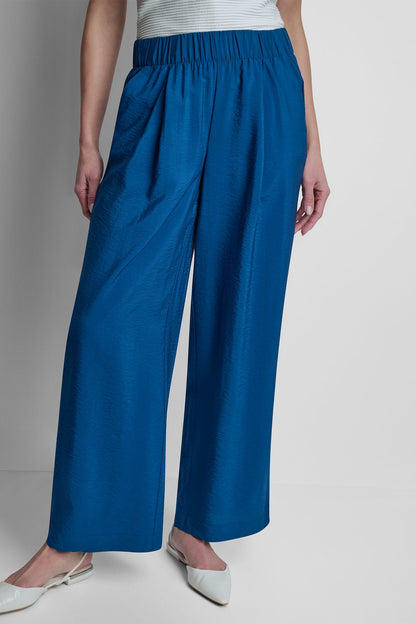 MID-RISE RUMPLED STRAIGHT-LEG ANKLE PANT - Admiral | DKNY