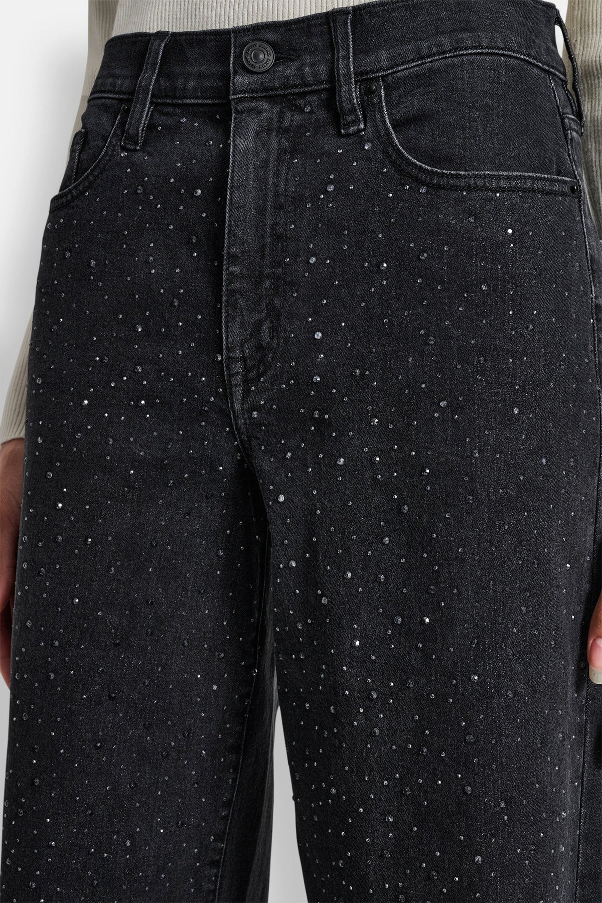 HIGH-RISE WIDE LEG WITH RHINESTONE EMBELLISHMENT - ANCHOR | DKNY