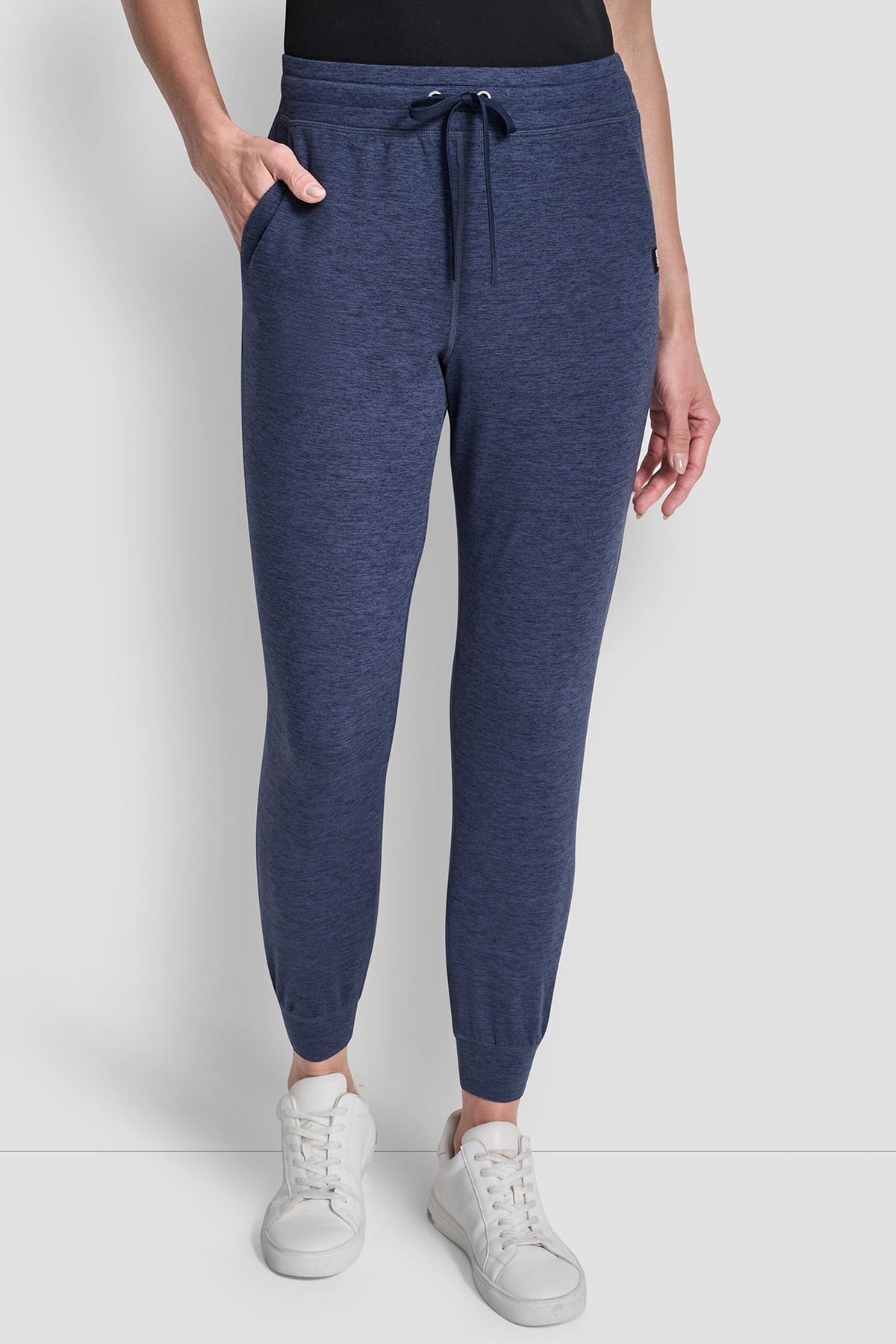 CROPPED HIGH-RISE SLIM JOGGER - Peacoat Space Dye | DKNY
