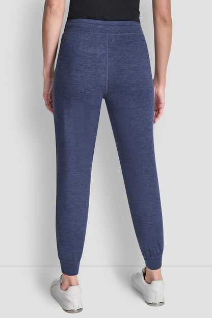 CROPPED HIGH-RISE SLIM JOGGER - Peacoat Space Dye | DKNY