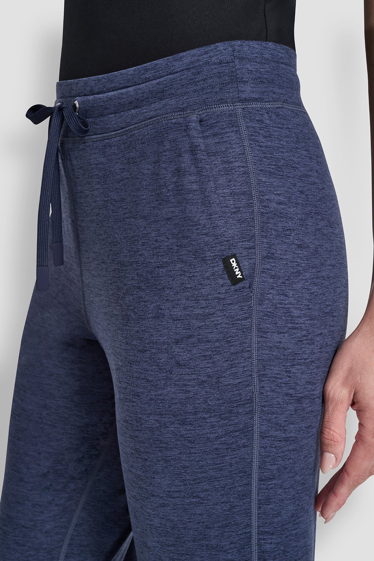 CROPPED HIGH-RISE SLIM JOGGER - Peacoat Space Dye | DKNY