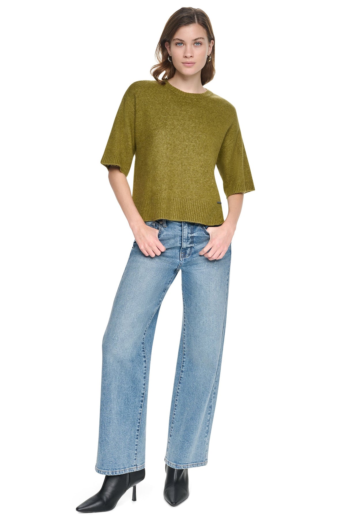 RUGBY SHORT SLEEVE SWEATER - Cortado Heather | DKNY