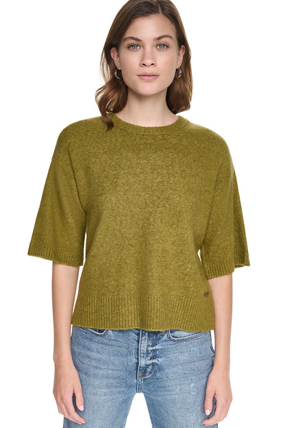 RUGBY SHORT SLEEVE SWEATER - Cortado Heather | DKNY