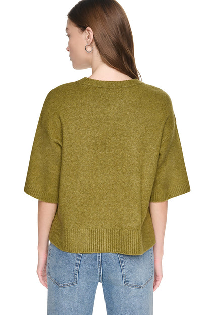 RUGBY SHORT SLEEVE SWEATER - Cortado Heather | DKNY