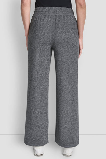 MID-RISE SPACEDYE WIDE-LEG PANT - Espresso Spacedye | DKNY