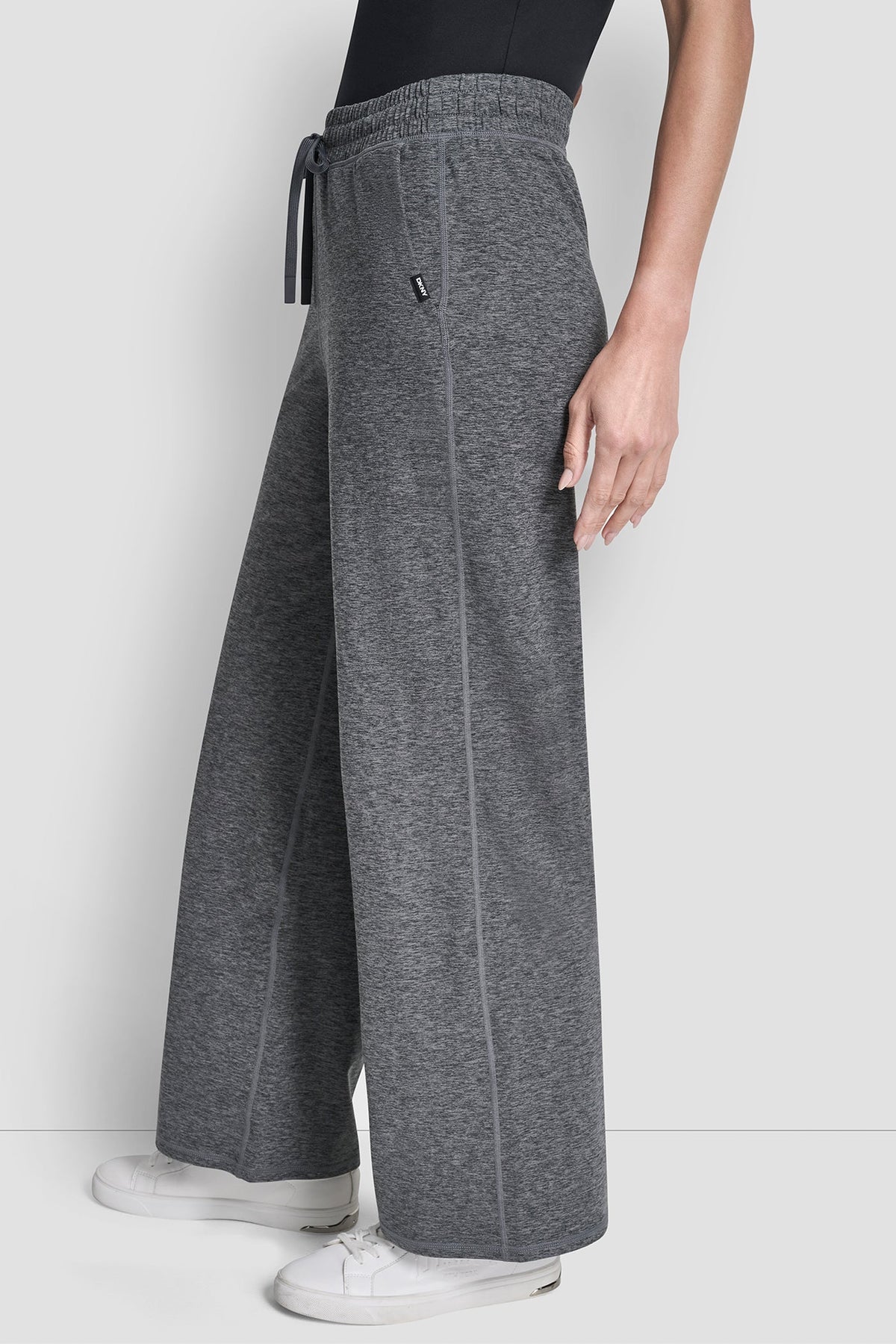 MID-RISE SPACEDYE WIDE-LEG PANT - Espresso Spacedye | DKNY