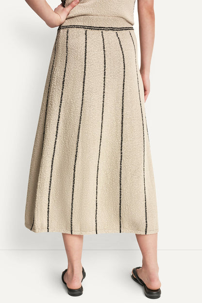 PULL-ON MAXI SKIRT WITH STRIPE DETAIL - Pebble/Black | DKNY