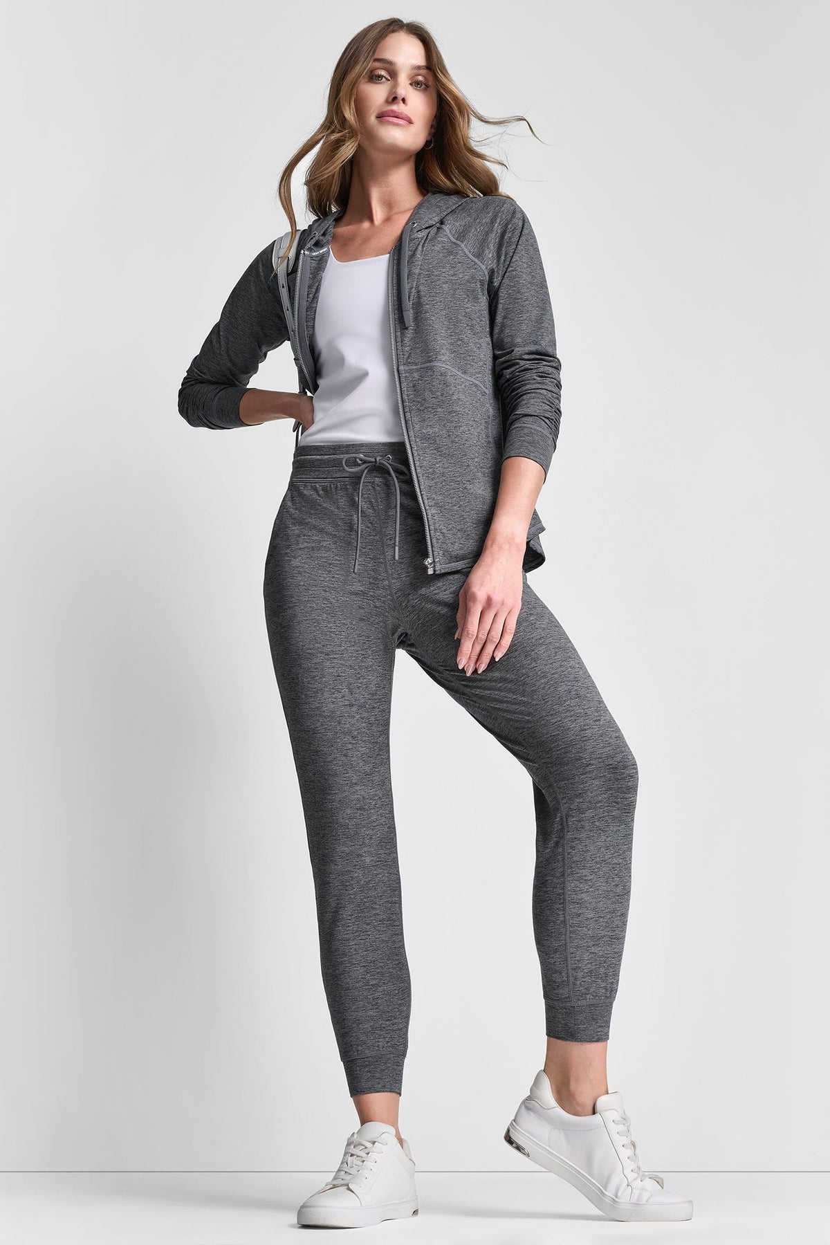SPACEDYE FULL ZIP HOODIE - Coastline Spacedye | DKNY