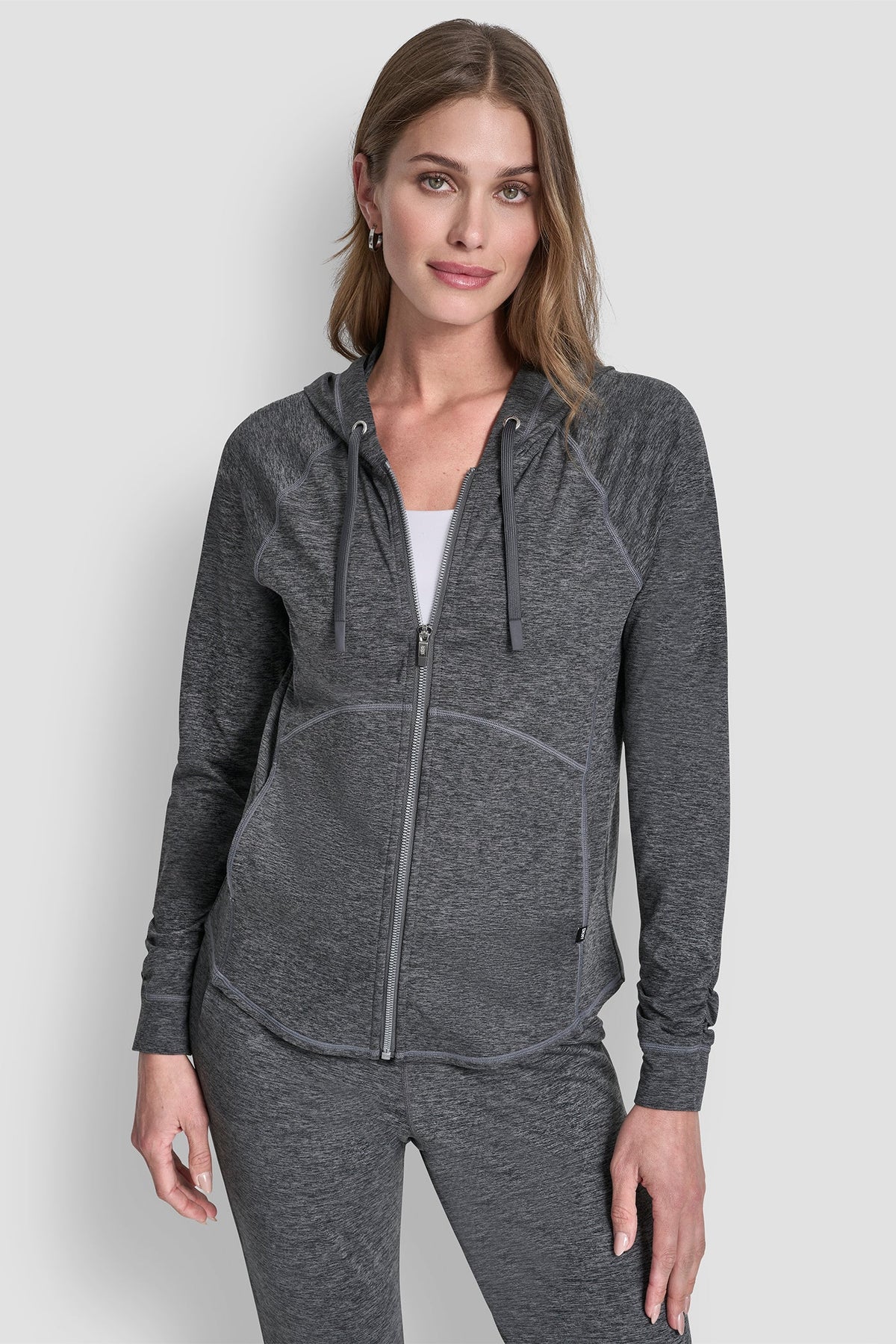 SPACEDYE FULL ZIP HOODIE - Coastline Spacedye | DKNY