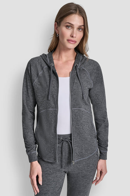 SPACEDYE FULL ZIP HOODIE - Coastline Spacedye | DKNY