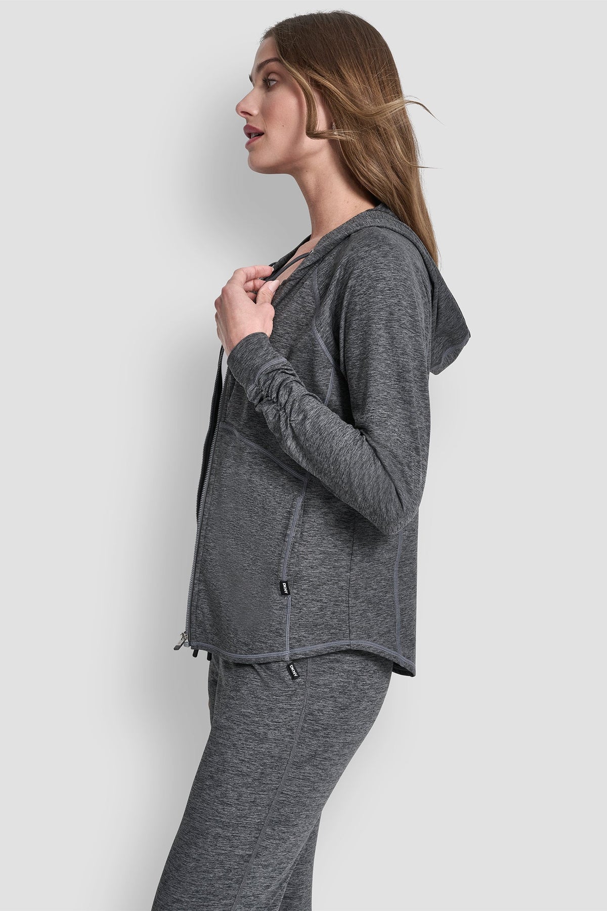SPACEDYE FULL ZIP HOODIE - Coastline Spacedye | DKNY