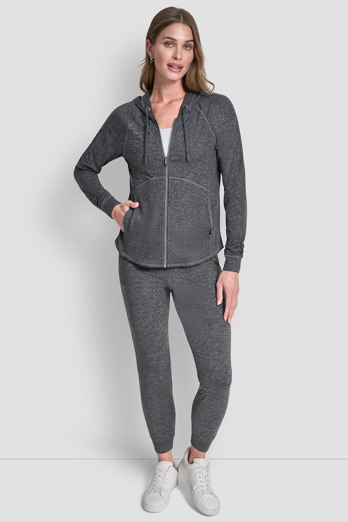 SPACEDYE FULL ZIP HOODIE - Coastline Spacedye | DKNY