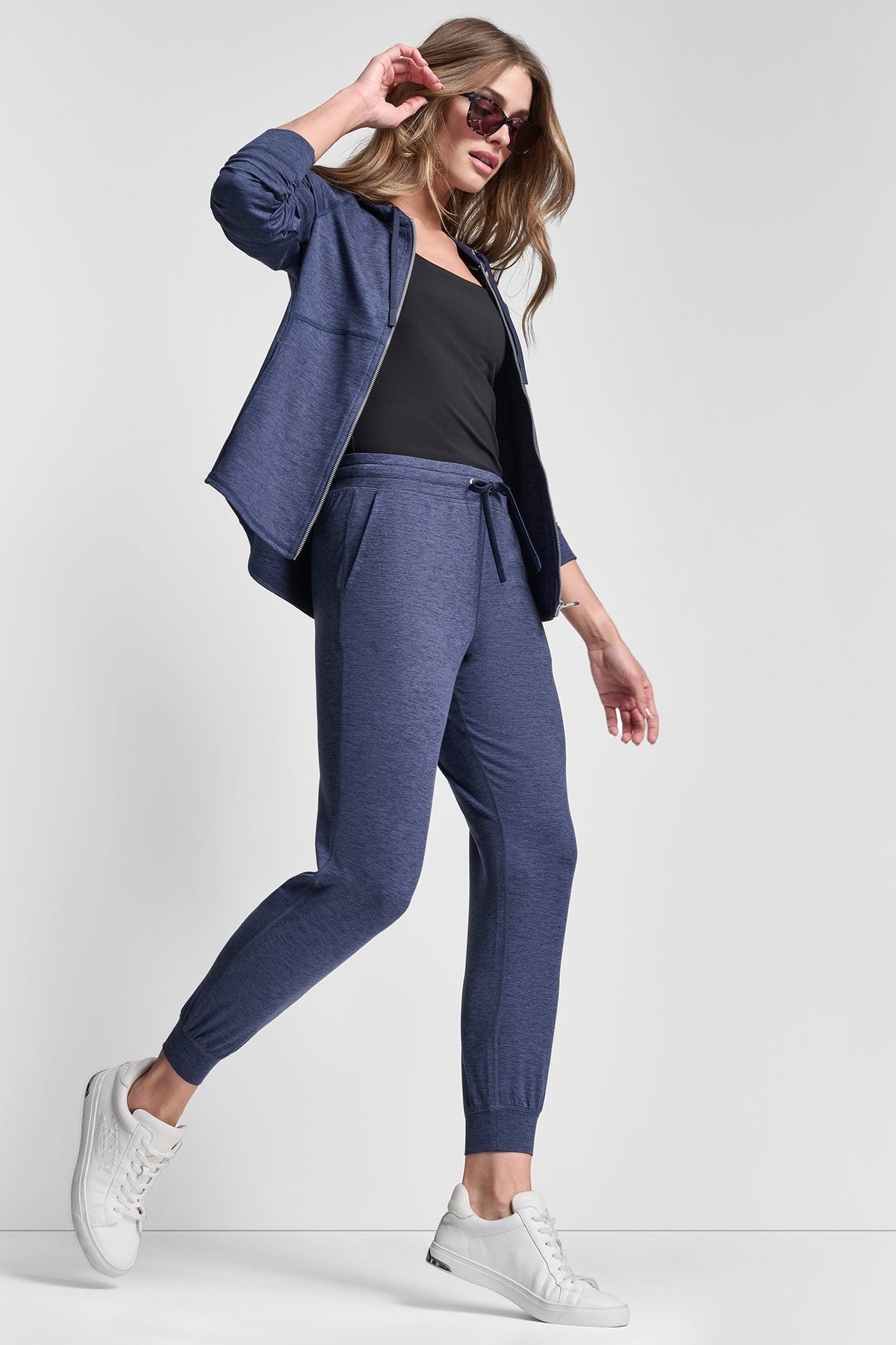 CROPPED HIGH-RISE SLIM JOGGER - Coastline Spacedye | DKNY
