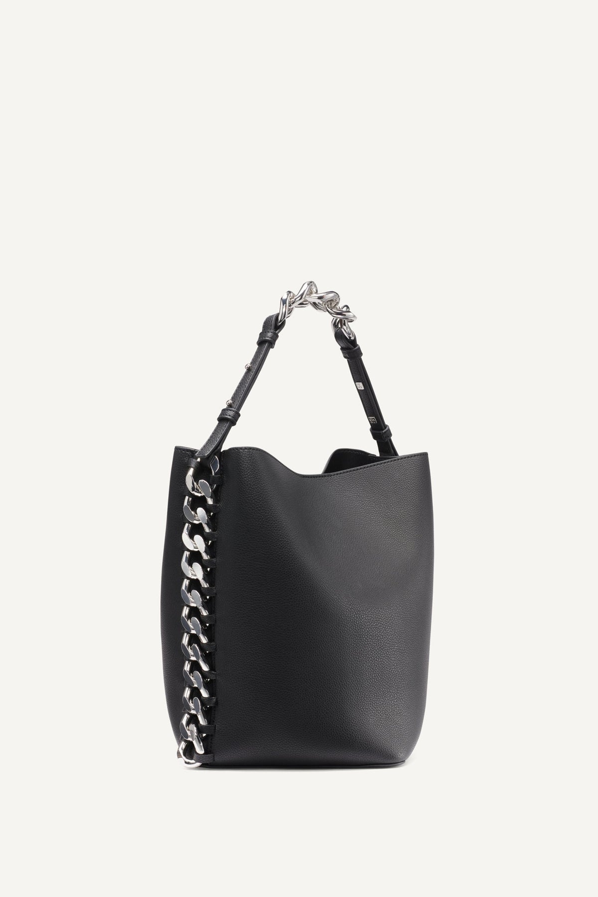 RIONA CHAIN-TRIMMED BUCKET BAG - Black | DKNY