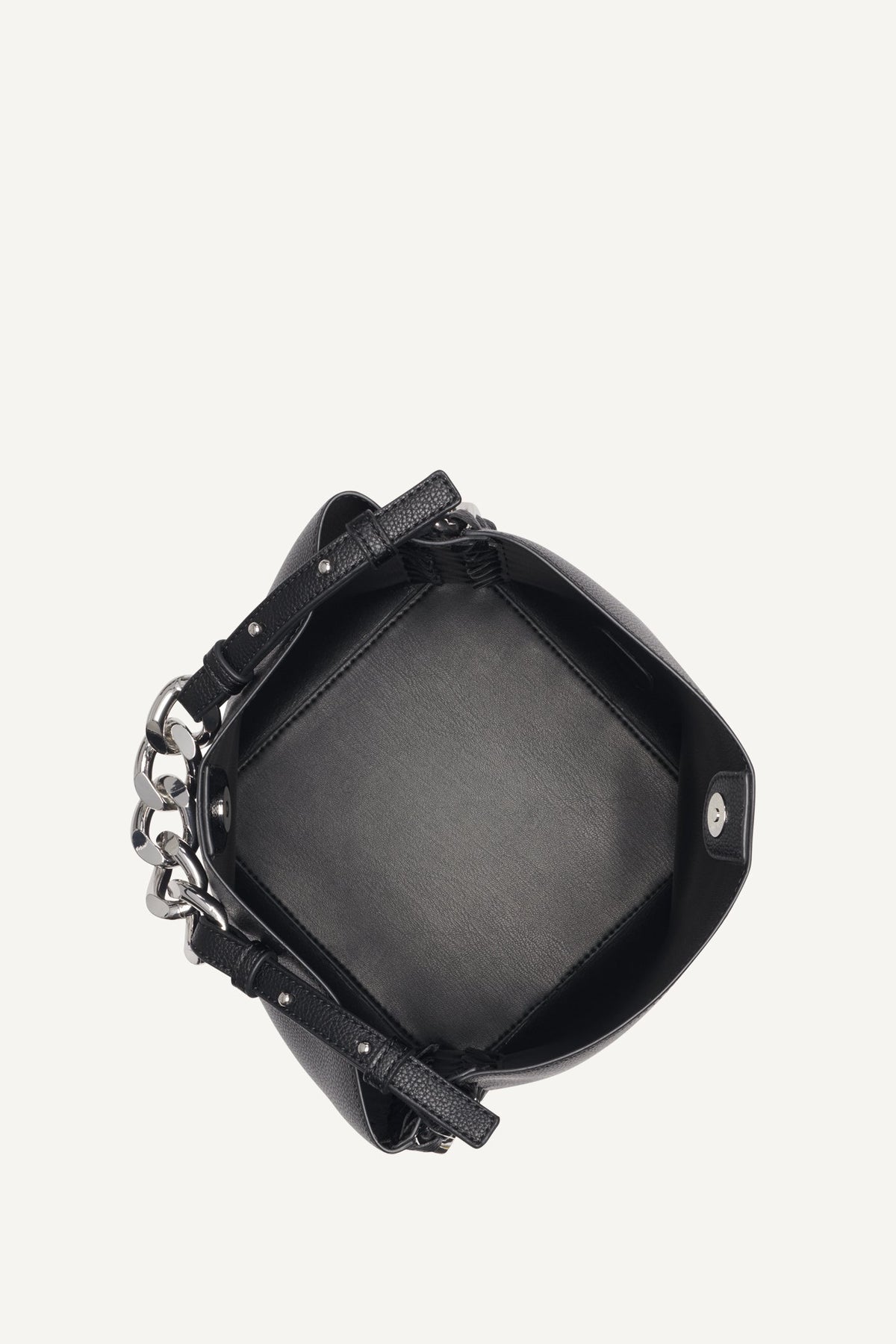RIONA CHAIN-TRIMMED BUCKET BAG - Black | DKNY