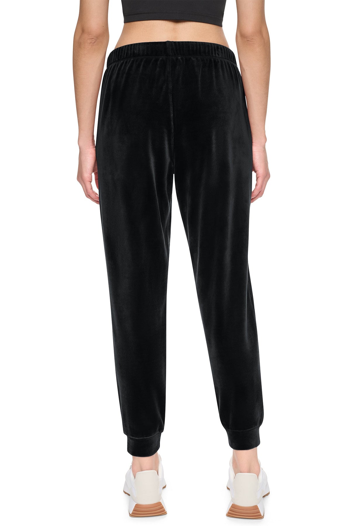 VARSITY VELOUR RHINESTONE LOGO MID-RISE JOGGER - Claret | DKNY