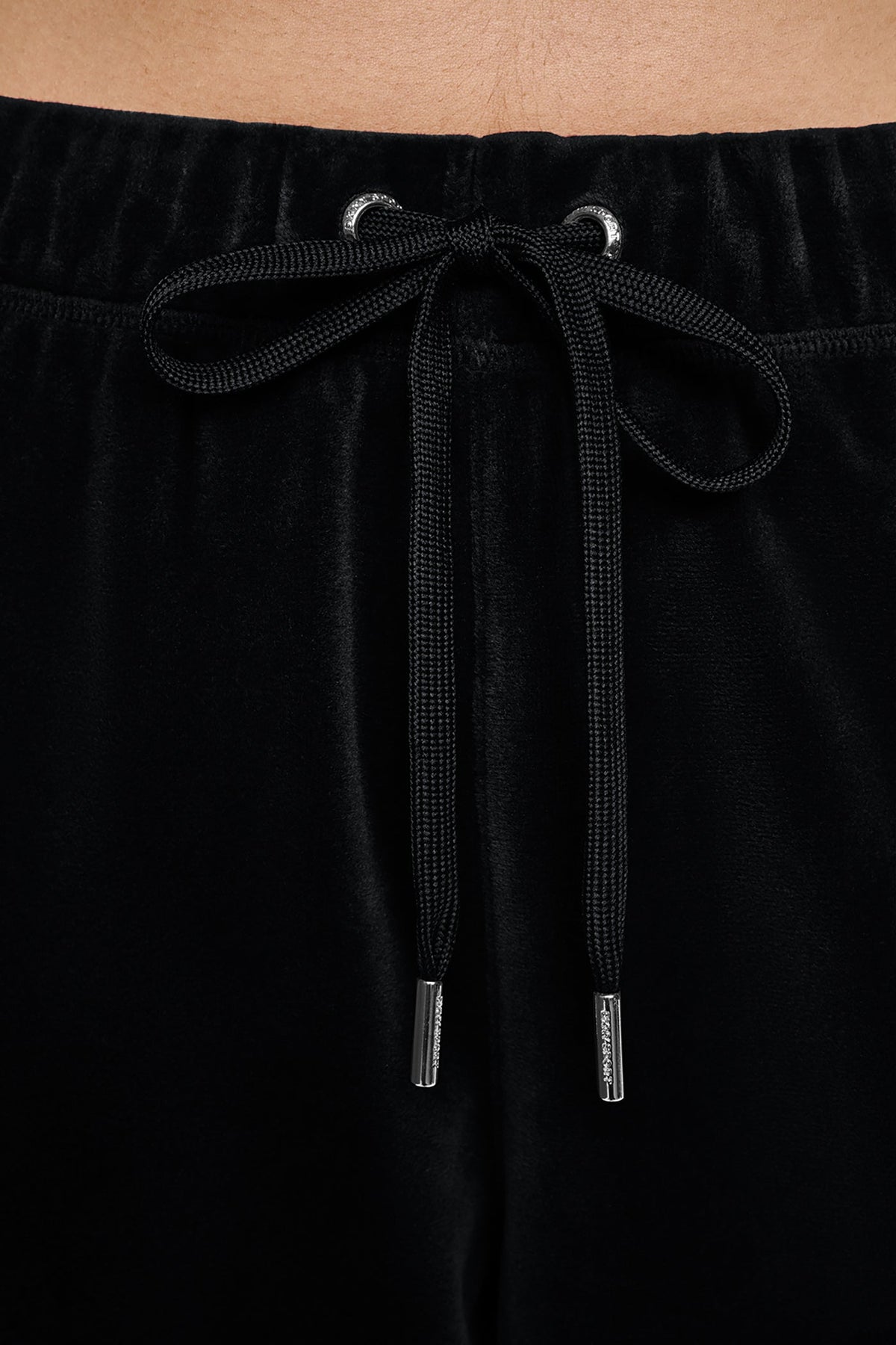VARSITY VELOUR RHINESTONE LOGO MID-RISE JOGGER - Claret | DKNY