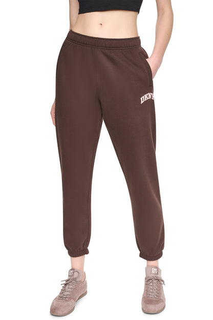 PUFF VARSITY LOGO MID-RISE JOGGER - Peacoat/Oat | DKNY