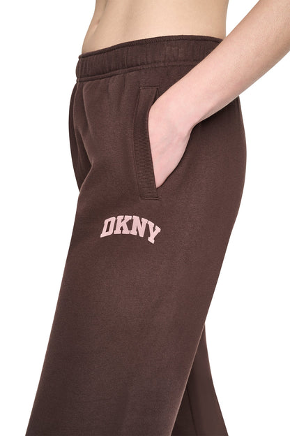 PUFF VARSITY LOGO MID-RISE JOGGER - Peacoat/Oat | DKNY
