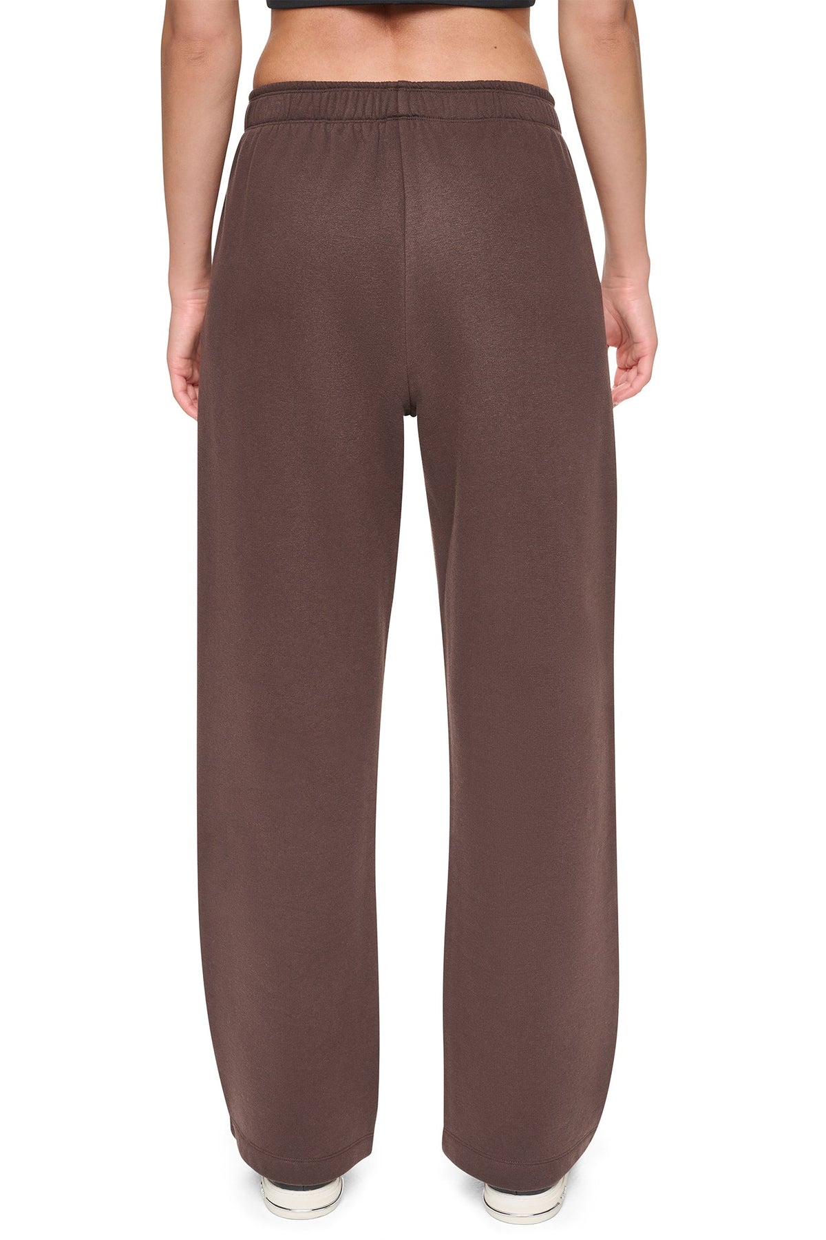 HIGH RISE FLOCKED LOGO RELAXED PANT - Claret/Taffy | DKNY