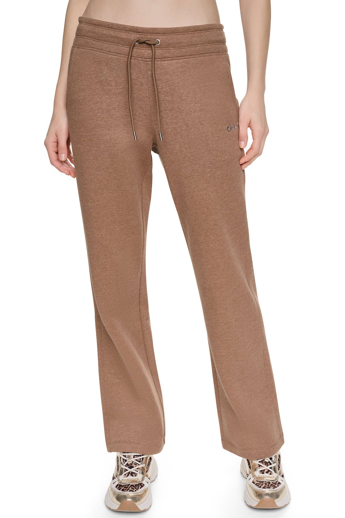 METALLIC BUBBLE HIGH-RISE STRAIGHT LEG PANT - Taffy | DKNY