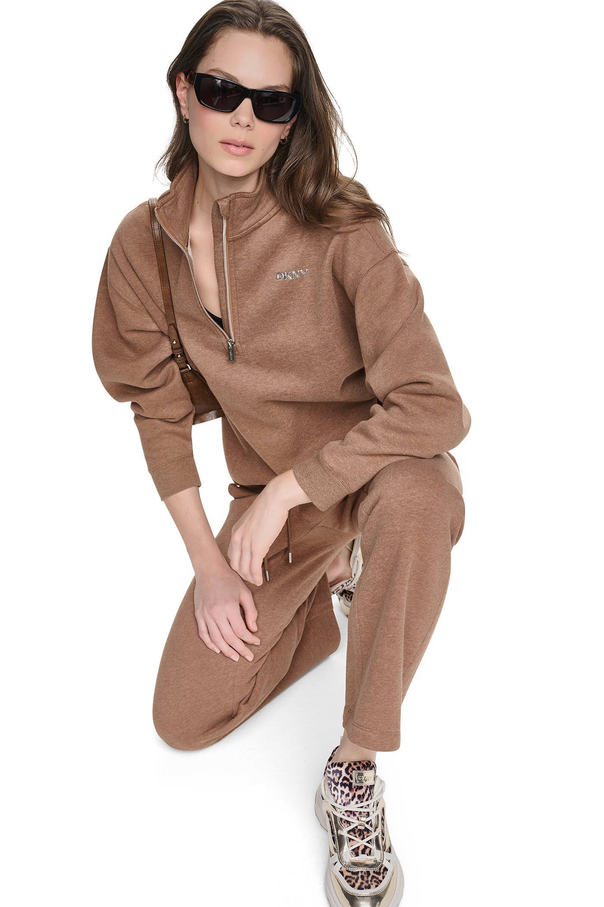 METALLIC BUBBLE HIGH-RISE STRAIGHT LEG PANT - Taffy | DKNY