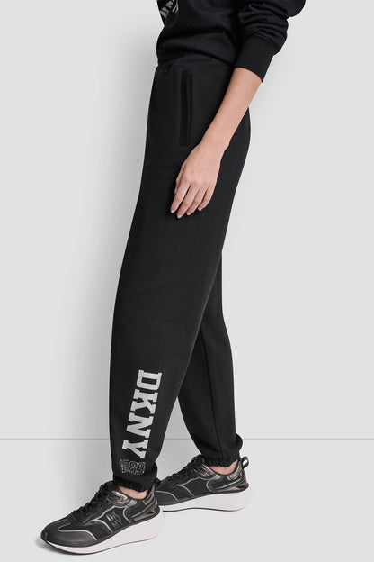 DKNY 1989 RHINESTUD LOGO JOGGER - Black | DKNY