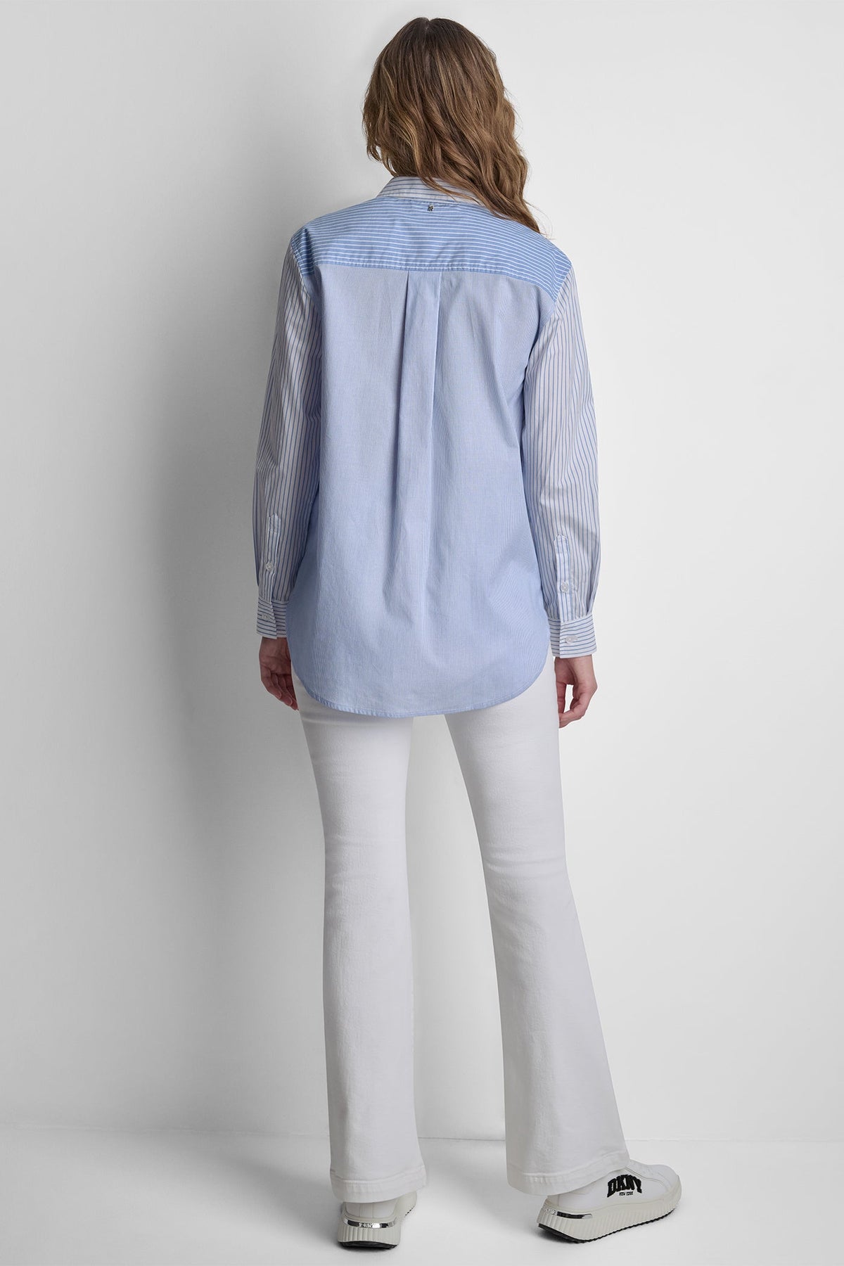 POPLIN CLASSIC FIT SHIRT WITH MIXED STRIPES - Blue Multi | DKNY