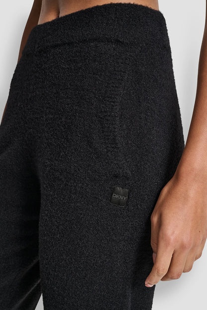 FEATHER YARN JOGGER WITH POCKETS AND TONAL LOGO - DUSTY MAUVE | DKNY